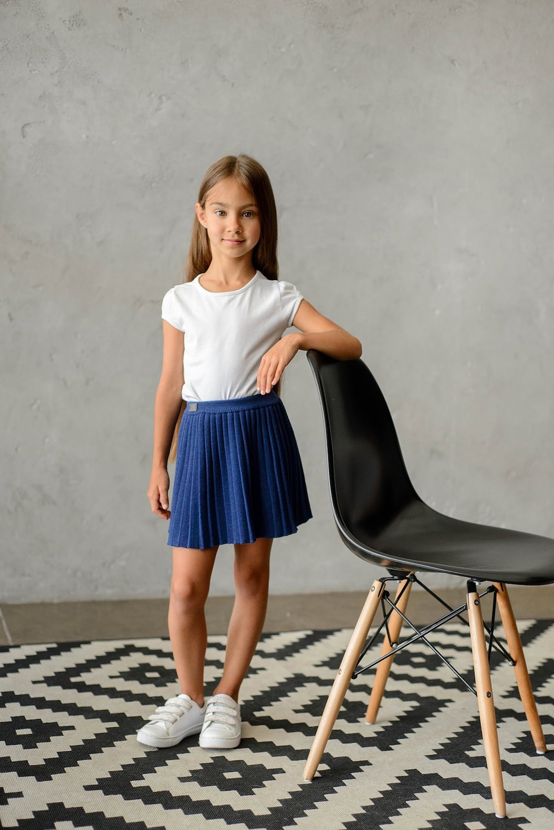 Jupe plissee pour fille longueur au dessus du genou Jupe en laine merinos Jupe taille normale Etsy France