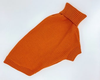 Suéter de algodón para mascotas / Suéter de cuello alto para perros / Ropa tejida para mascotas