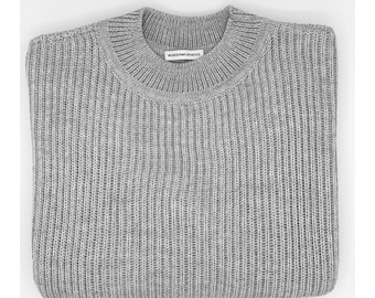 Oversized dikke kabelgebreide trui dames / los gebreide merinowoltrui / oversized handgebreide trui voor haar