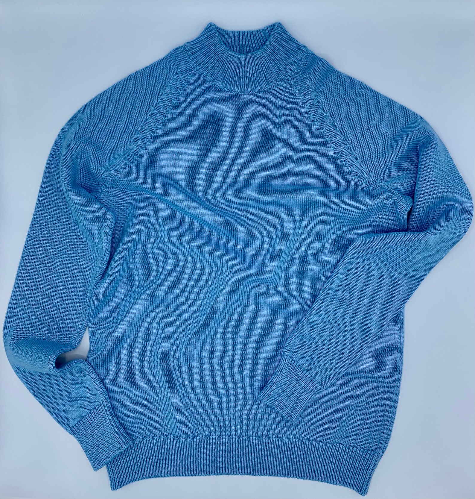 Mock Neck Cotton Unisex Raglan Sweater / Women Long Sleeve - Etsy
