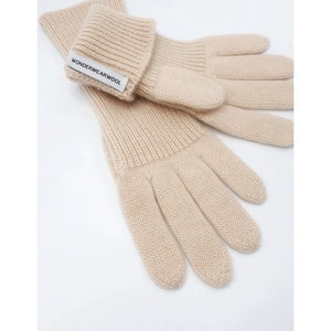 Pure Cashmere Women Gauntlet Gloves//Knitted Cashmere Gloves//Elegant Ladies Mitts