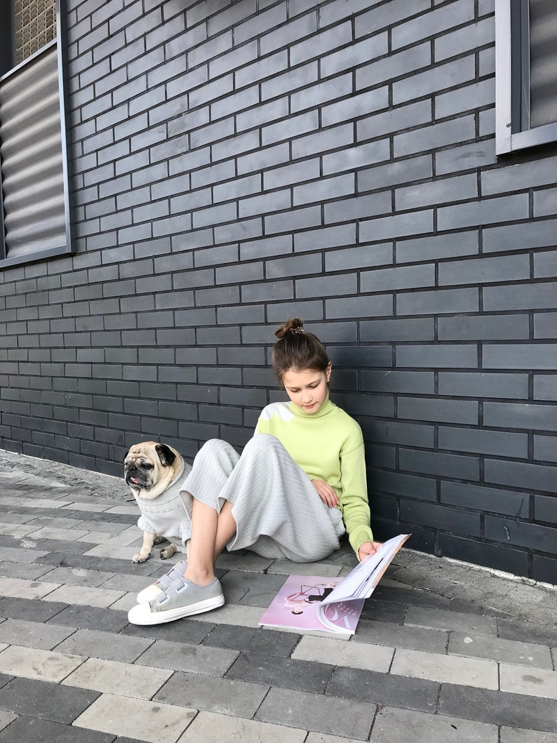 Girl gaucho pants Palazzo pants Wide leg pants Culotte Knitting Merino wool Mother daughter outfit Culotte pants Gifts for her Wool image 8