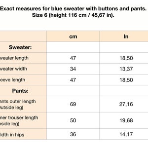 Blue sweater with buttons and joggers pants Merino wool Wide leg pants Knitted baby clothes Long sleeve Knitted set IN STOCK image 10