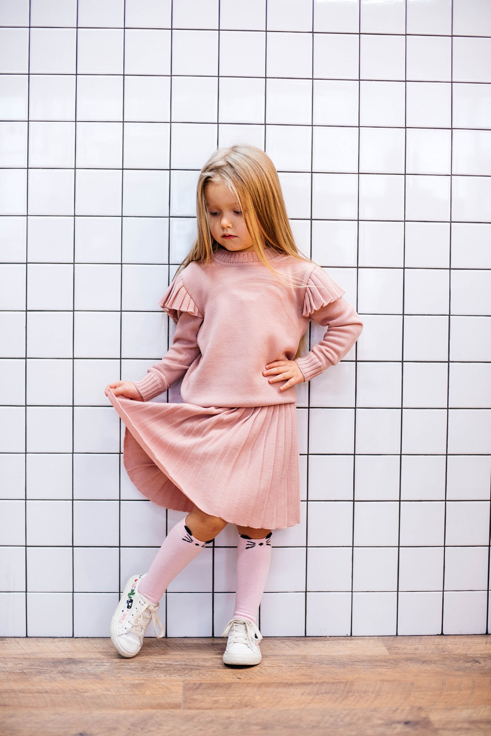 School uniform set Pleated skirt Knitted jumper Short length Etsy