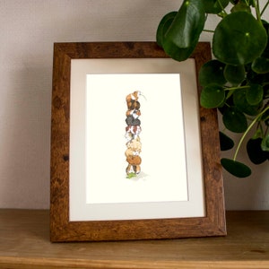 Guinea Pig Pile Print: Watercolor Animal Wall Art