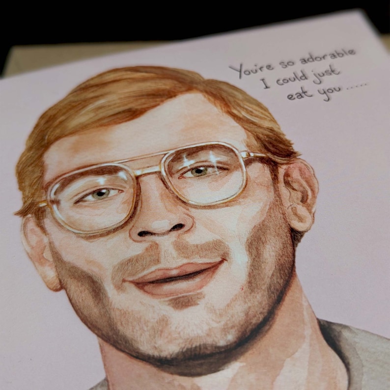 Jeffrey Dahmer valentine card, Serial Killer dark humour alternative card image 4