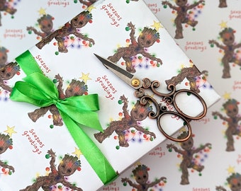 Groot Christmas Wrapping Paper: Guardians of the Galaxy Gift Wrap