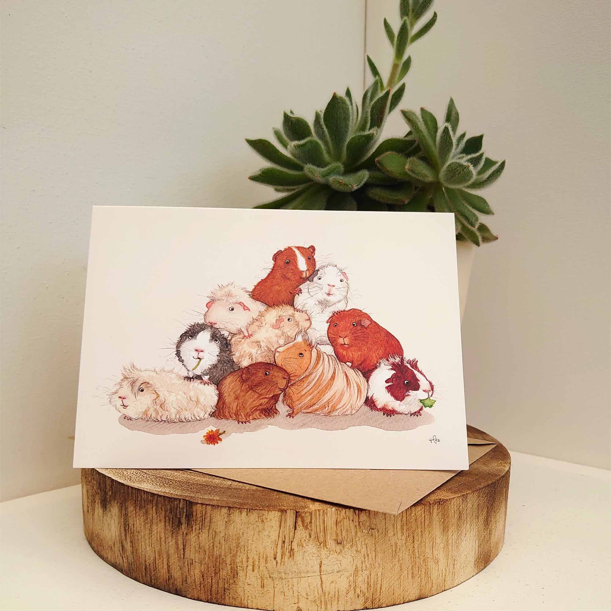 Guinea Pig Card Cute Birthday Card Piggy Card Guinea Pig - Etsy UK