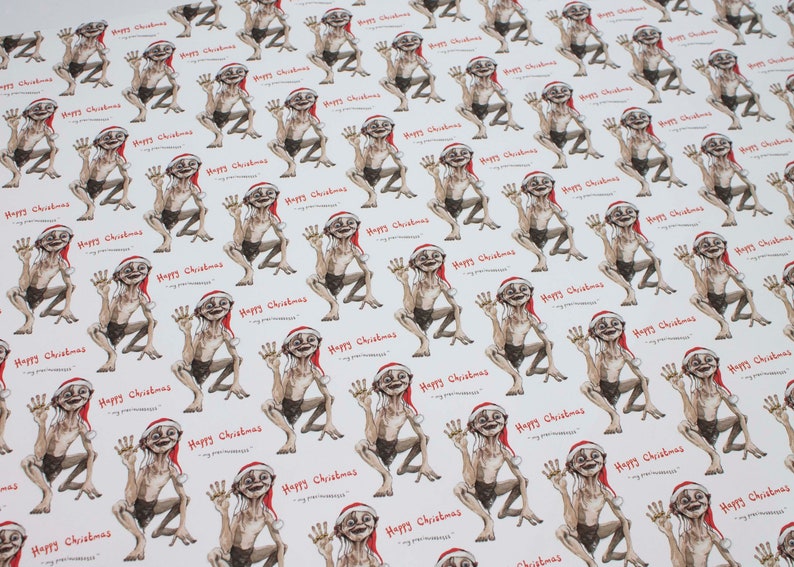 Gollum wrapping paper, Wrapping paper, Lord of the rings, Gift wrap, My precious, Christmas wrapping paper, Gollum: LOTR image 4