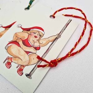 Christmas pole dancer wrapping paper, Plus size Pole dancers gift wrap image 8