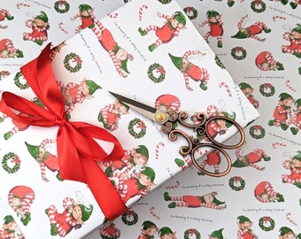 Funny stoner wrapping paper, Marijuana wrapping paper, Christmas Wrapping paper, I'm dreaming of a Whitey Christmas, Santa's elves