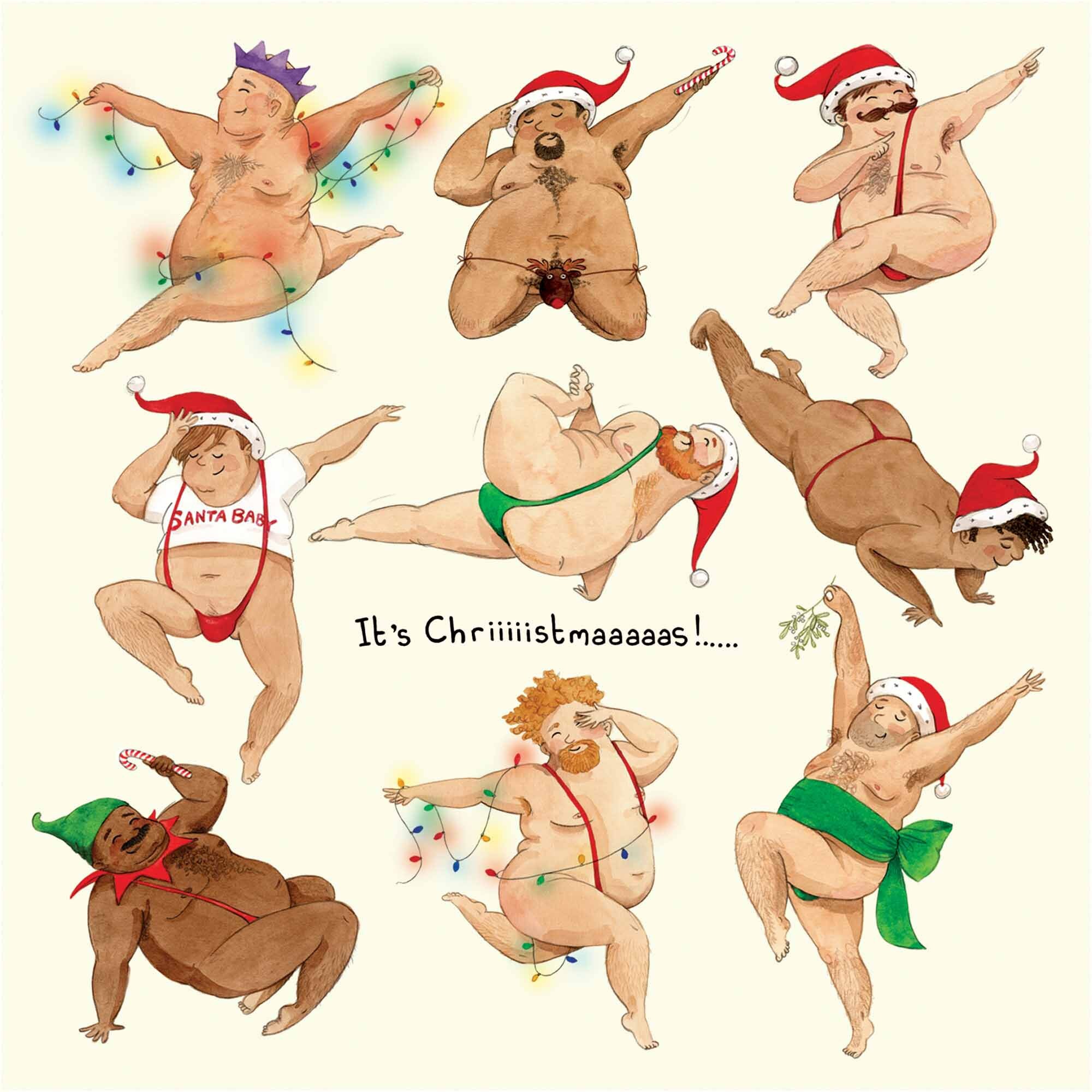 Male dancer Christmas card, Funny Christmas card, Sexy Christmas card…