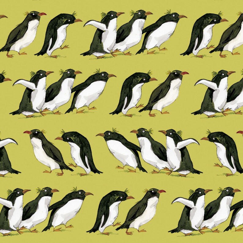 Penguin Wrapping Paper Quirky Wrapping Paper Penguins Etsy