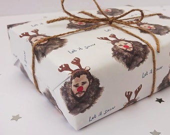 Jon Snow wrapping paper, Wrapping paper, Game of thrones, Gift wrap, Let it snow, Christmas wrapping paper, Jon Snow, GOT