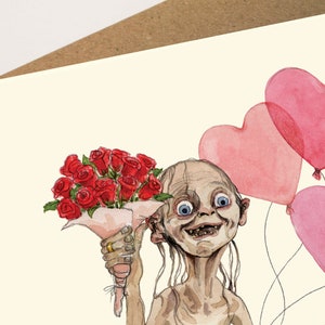 The ORIGINAL you are my precious card, funny valentine's card, Anniversary card, Gollum valentine's card for him or her, LOTR card image 2