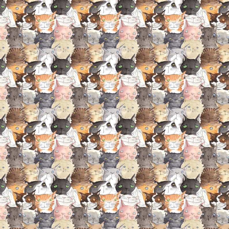 Cat wrapping paper Wrapping paper Cute cats Gift wrap Cat Etsy