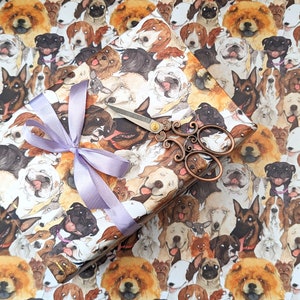 Dog wrapping paper, Quirky wrapping paper, Cute dog gift wrap, Dog lovers, Unusual wrapping paper, Animal gift wrap