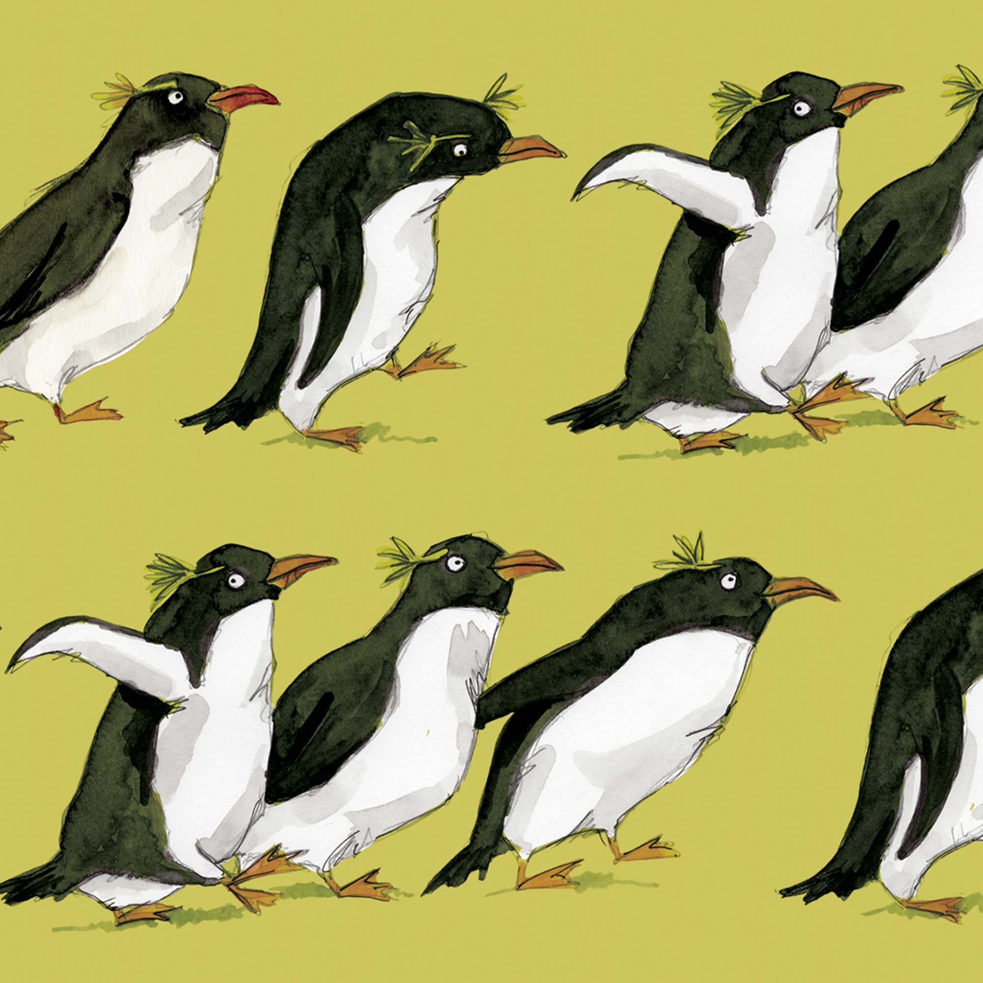 Penguin Wrapping Paper Quirky Wrapping Paper Penguins Etsy