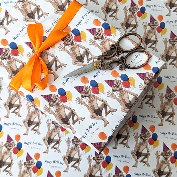 Gollum wrapping paper, Wrapping paper, Lord of the ring, Gift wrap, My precious, Birthday wrapping paper, Gollum, LOTR