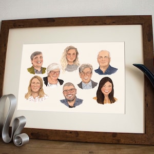 Custom watercolour family portrait, Hand painted portrait, Personalized gifts for her, Personalized gifts for him, Quirky present
