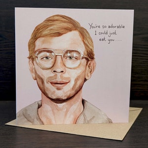 Jeffrey Dahmer valentine card, Serial Killer dark humour alternative card image 2