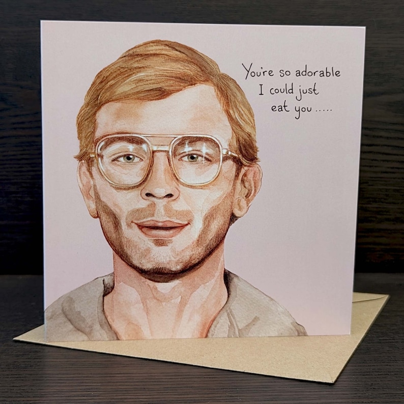 Jeffrey Dahmer valentine card, Serial Killer dark humour alternative card image 2