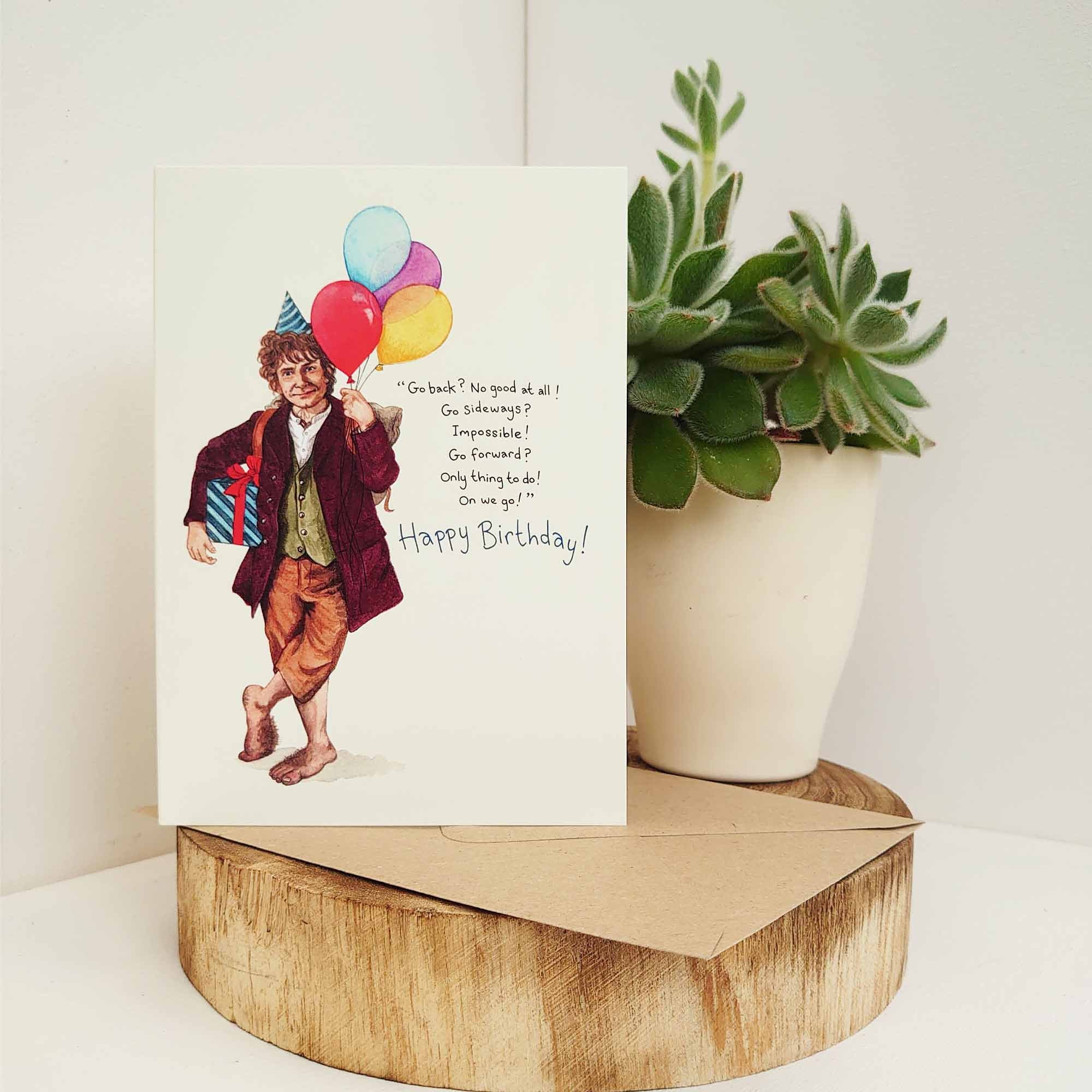Bilbo Baggins Card Funny Birthday Card Hobbit Birthday Card Etsy
