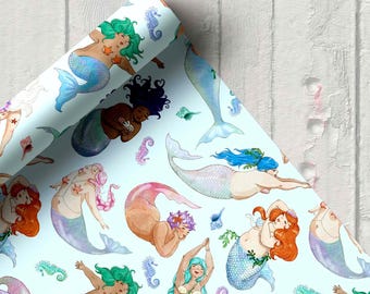 Mermaid Gift Wrap: Luxury Silk Paper, Underwater Theme