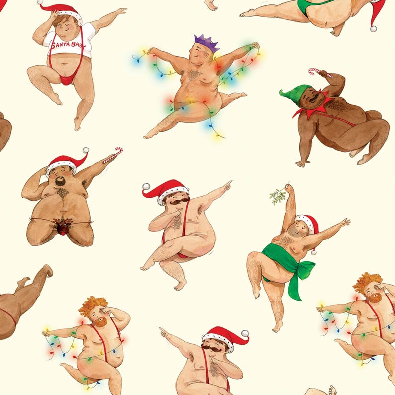 Male dancer wrapping paper, Quirky wrapping paper, Plus size dancers, Gift wrap, Sexy gentlemen, Christmas wrapping paper, Saucy, Naughty 