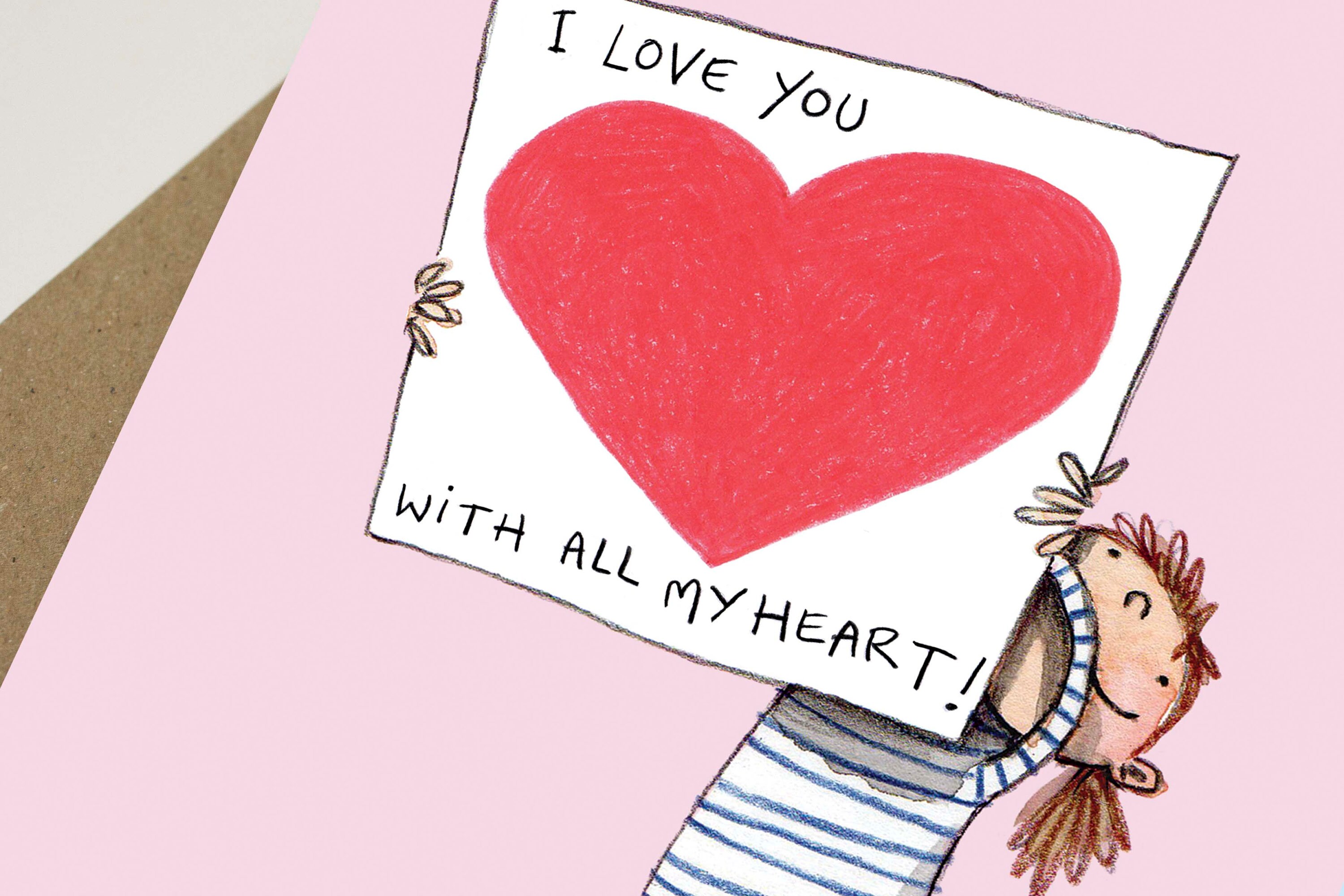 I love you with all my heart Card Anniversary card | Etsy