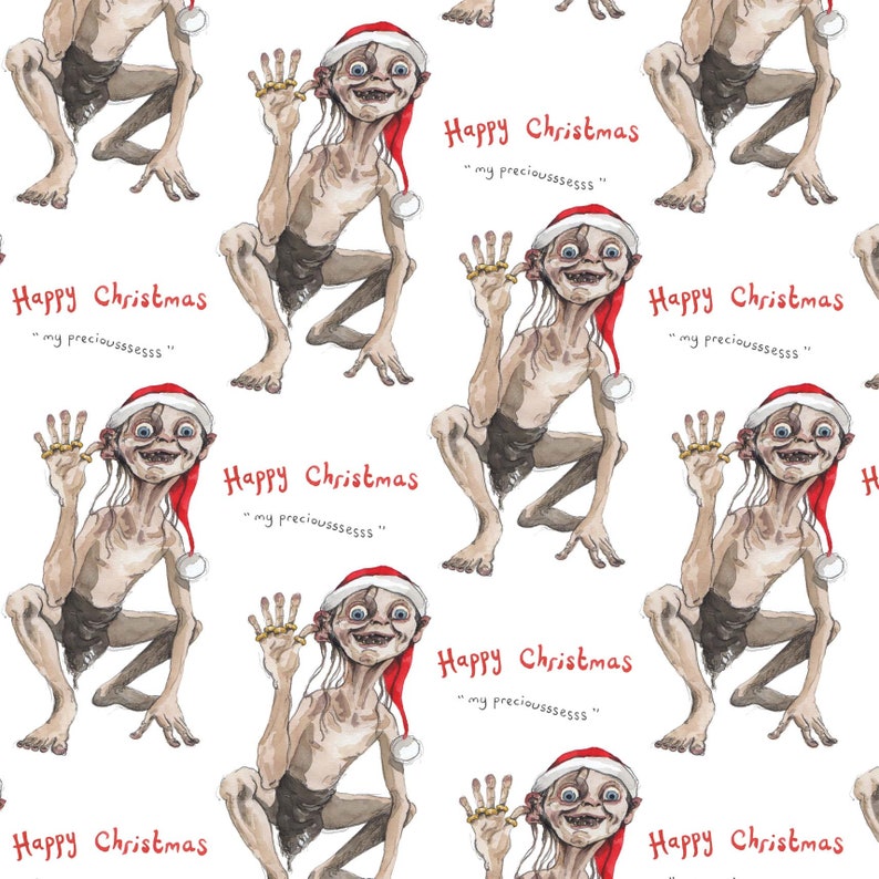 Gollum wrapping paper, Wrapping paper, Lord of the rings, Gift wrap, My precious, Christmas wrapping paper, Gollum: LOTR image 2