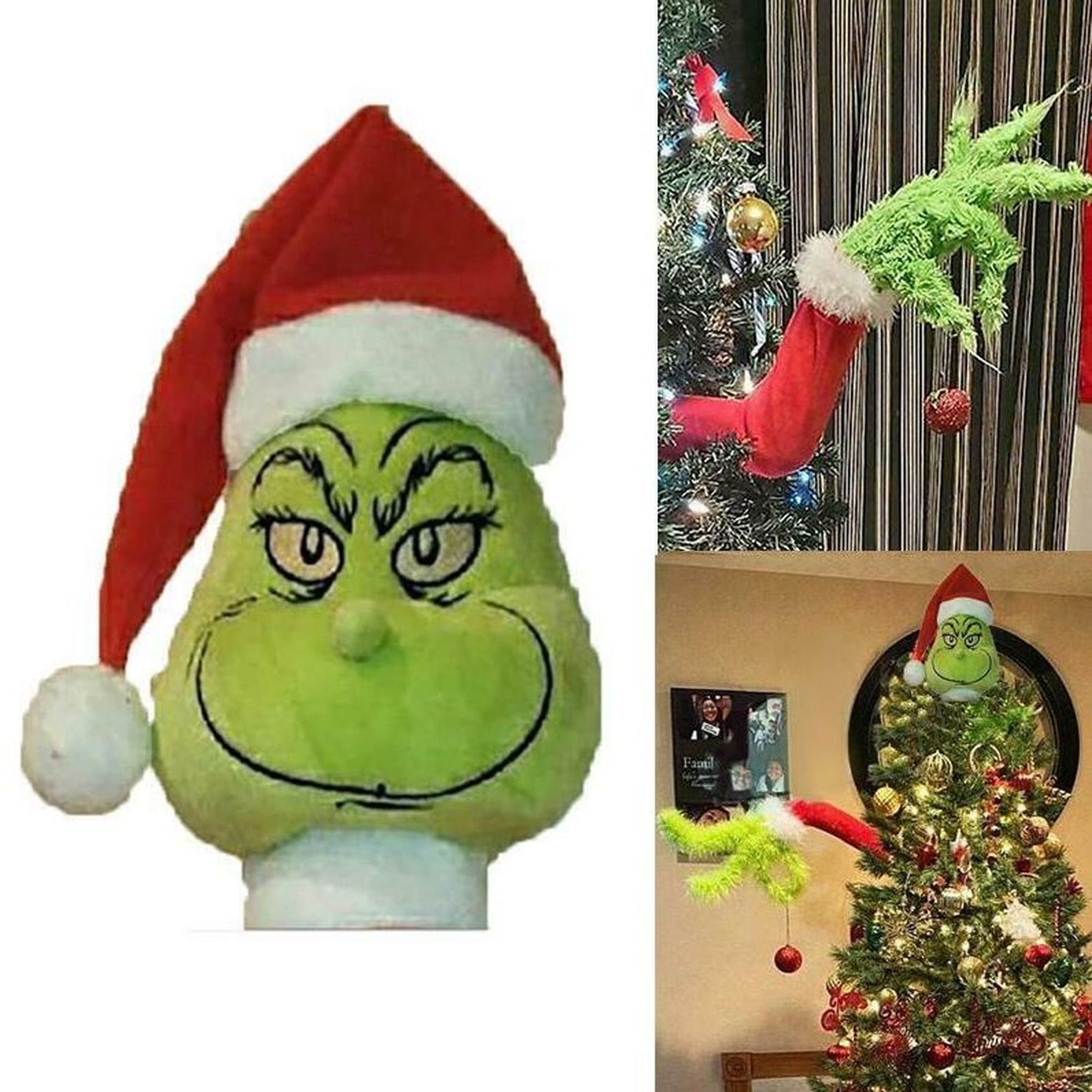 Grinch Christmas Decorations Green Grinch Arm Ornament Holder Etsy