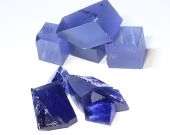 Czochralski Pulled Synthetic Blue Sapphire Facet Rough You Select Synthetic Manmade Crystal For Cutting Gems Sapphire Optical Quality
