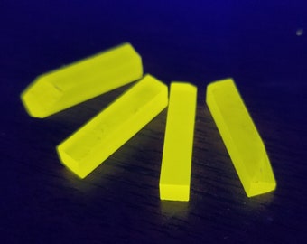 Glow in the Dark Lumogarnet GAGG Facet Rough, Synthetic Manmade Crystal For Faceting and Cutting Gems, Cerium Fluorescent Lab Created Stone