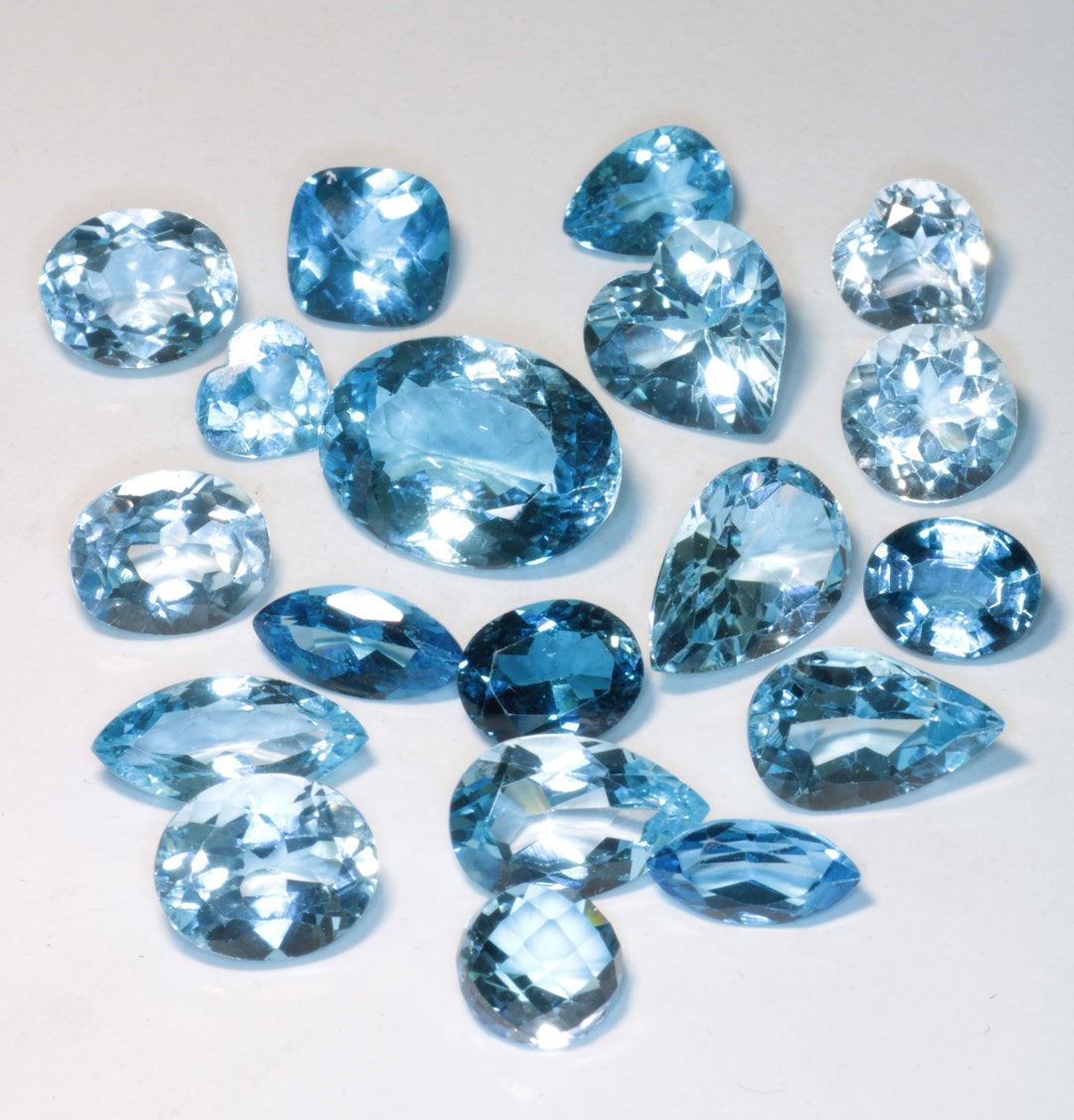 Natural Blue Topaz You Select Blue Treated Topaz Loose Swiss Etsy