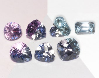 Real Synthetic Alexandrite Faceted Loose Gems, Aqua to Green to Pink to Purple, You Select! Synthetic Color Change Chrysoberyl Alex Crystal