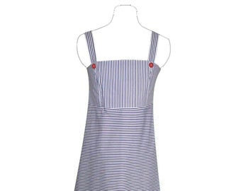 Blue and white cotton summer dress