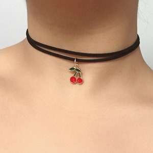 Cheryl Blossom Inspired Cherry Choker Necklace | Velvet