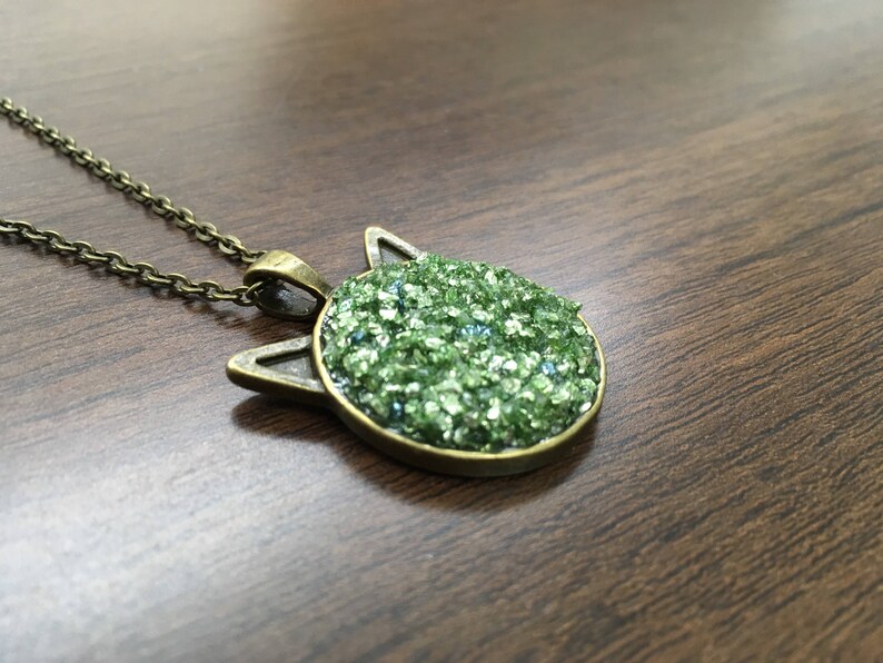 Kawaii Cats Faux Druzy Necklace
