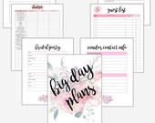 Printable Wedding Planning Bundle / kit / pack. Floral watercolor organizer planner binder