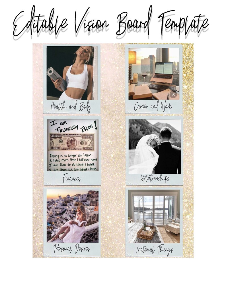 Editable Vision Board Law of Attraction Template - Etsy