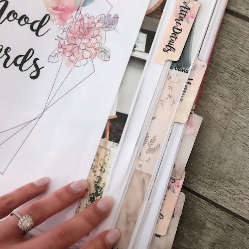 Wedding Planner Binder Tabs Printable Organization for Bride Etsy