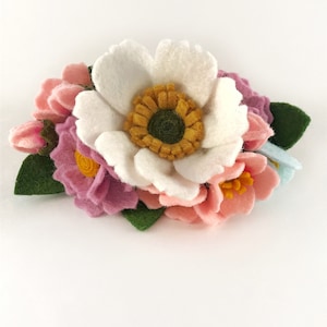 Felt Flower Headband, Flower Crown Headband, Spring Flower Headband, Easter Flower Headband, Photo Props, Pink Blossom Headband,