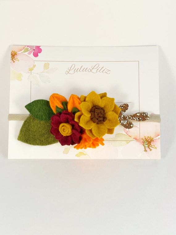 Felt Flower Headband: Baby Fall Headband, Photo Prop