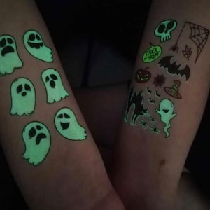 5 sheet / 5 dollars , Glow in the dark Halloween tattoos