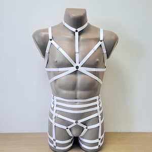 Mens lingerie harness men full body, Jockstraps for men bodysuit, Chest men's harness, Gay harness, Rave outfit festival clothing