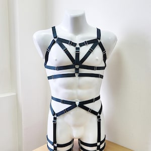 Mens lingerie harness men full body, Jockstraps for men pants and top, Chest men&#39;s harness, Gay harness rave outfit