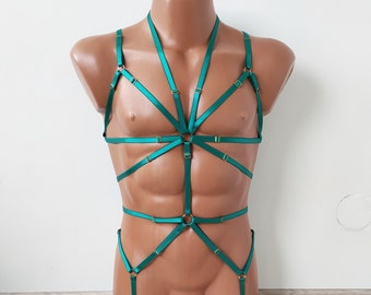 Mens leather lingerie harness men bondages full body, Jockstraps for men bodysuit, Chest men's harness, Gay harness, Rave outfit