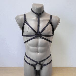 Mens lingerie harness men full body, Jockstraps for men bodysuit, Chest men's harness, Gay harness, Rave outfit festival clothing