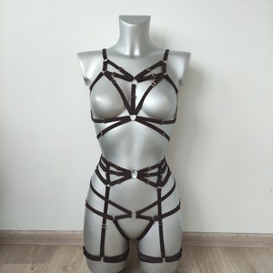 Harness for women full body, Handmade lingerie set Misty